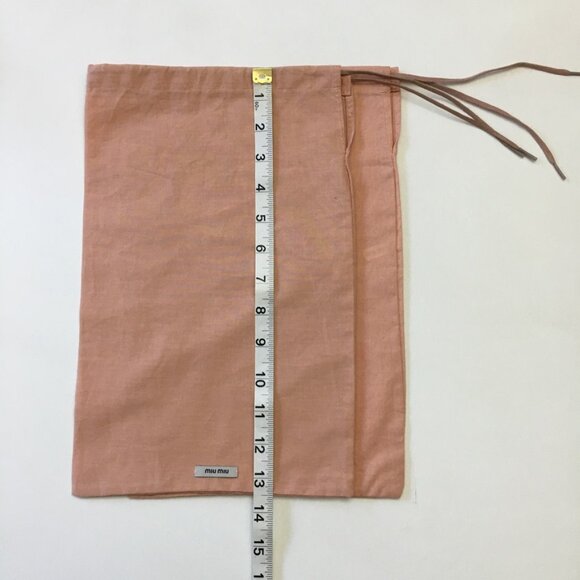 Miu Miu Dust Bags 2 Pieces for Shoes 13.5" x 9" Peach-Tone 100% Cotton - Picture 12 of 13